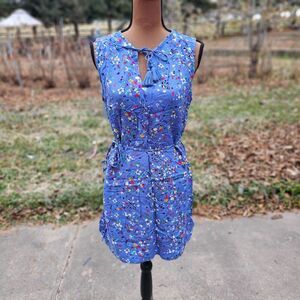 Beach Lunch Lounge Summer Womens Mini Floral Dress Size M, Pre-owned